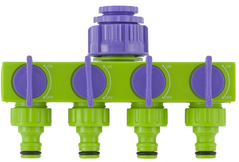 Разветвитель четырёхканальный 1/2"-3/4", регулируемый// Palisad