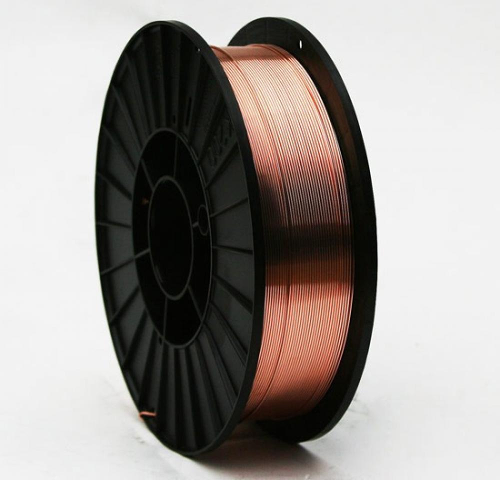 Проволока сварочная омедненная ER 70S-6 ф0,8мм (катушка D100 1 кг) SOLARIS