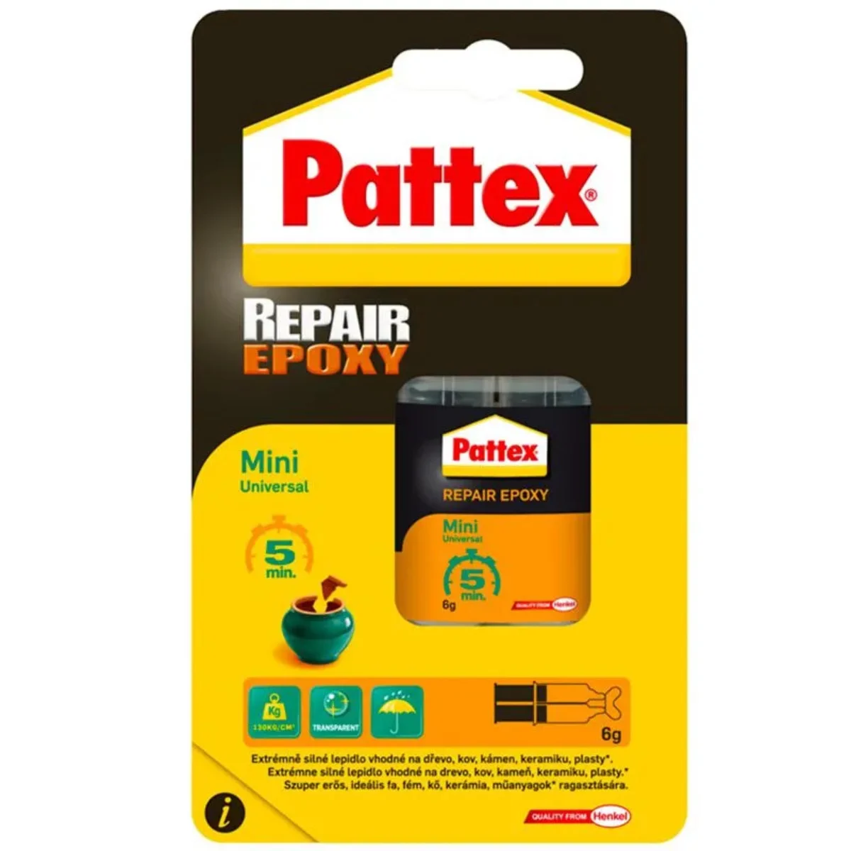 Клей PATTEX REPAIR EPOXY 5 MIN 6 ML эпоксидный