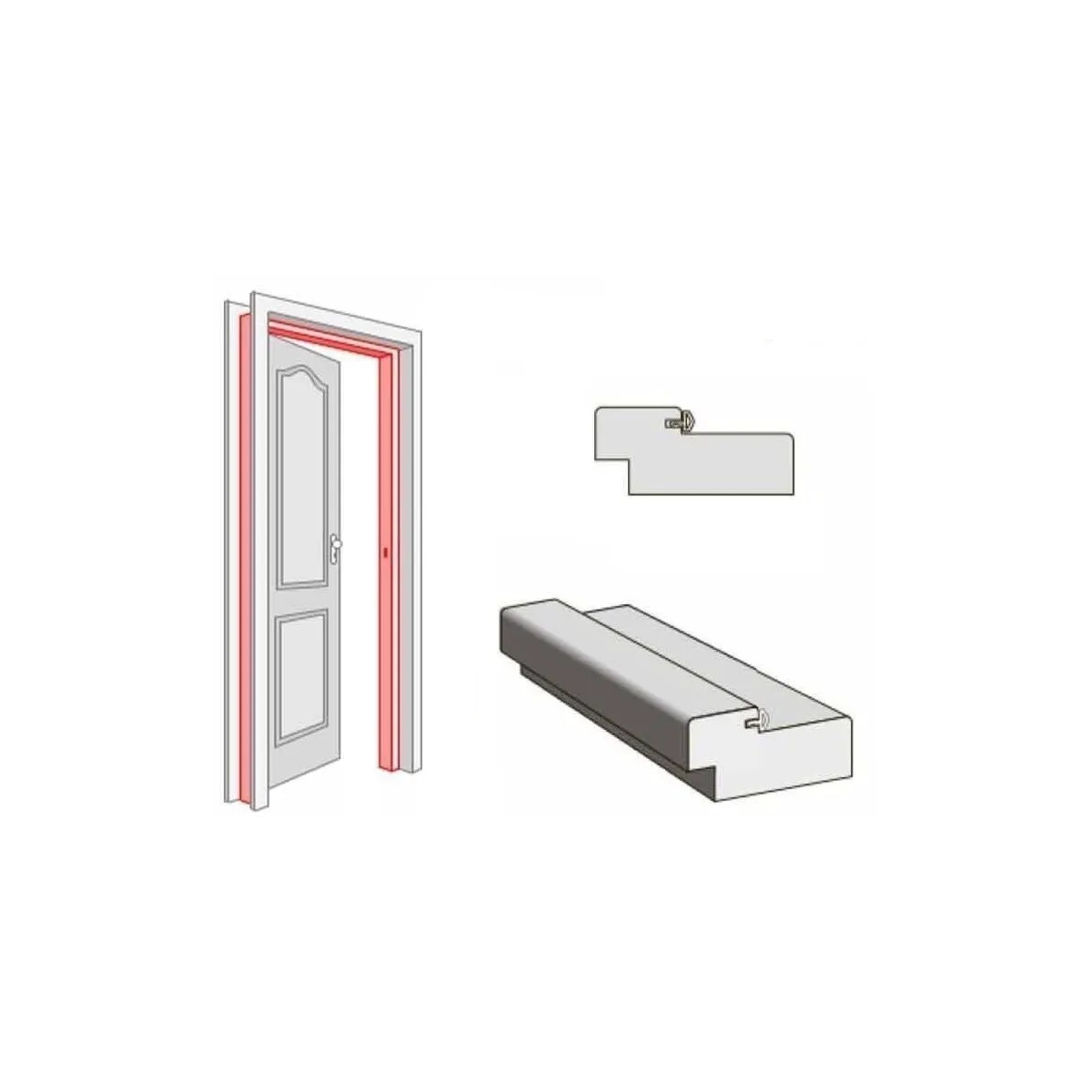Дверная коробка МДФ Упл. Белый (710)