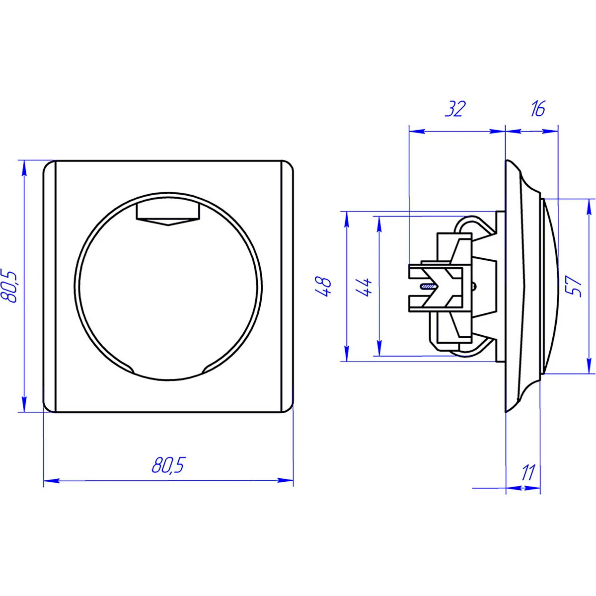 Розетка с крышкой с/з цвет белый Florence 1Е10501300