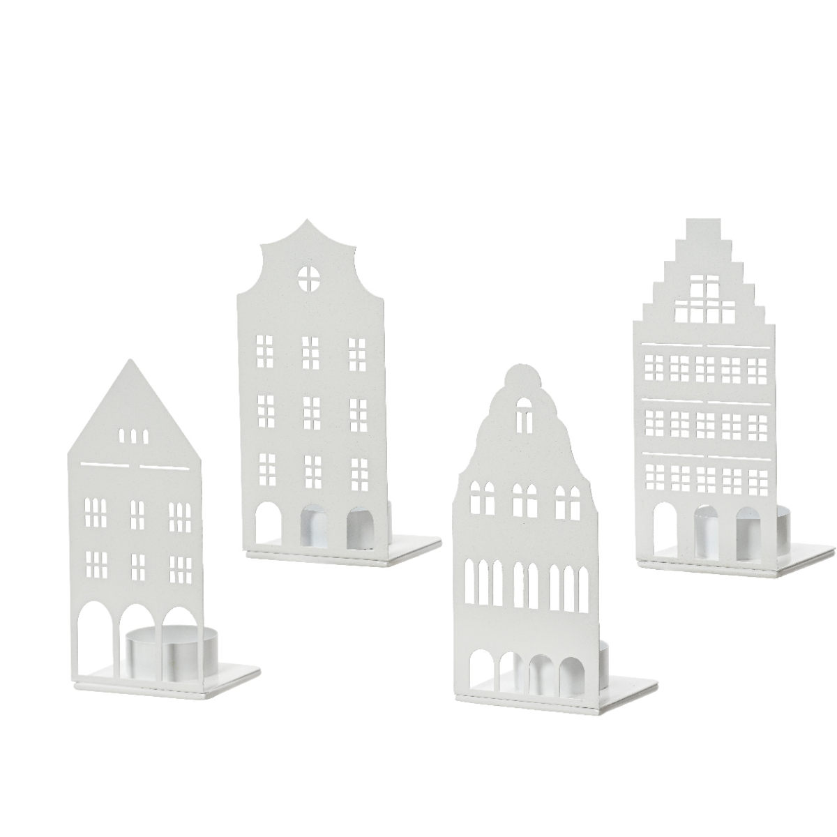 Подсвечник для чайной свечи Decoris Домики 4 вида в ассортименте 6х7х15 см 386829 Kmg