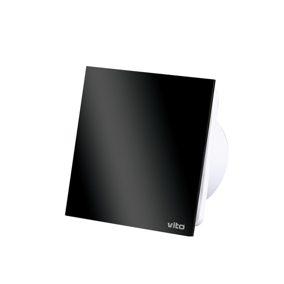 ВЕНТИЛЯТОР ВЫТЯЖНОЙ 100/ЗАКРЫТЫЙ -ЧЕРНЫЙ-СТЕКЛО VT/VENTI-GL100/FLAT GLASS/Φ100MM/15W/BLACK/BEARING A
