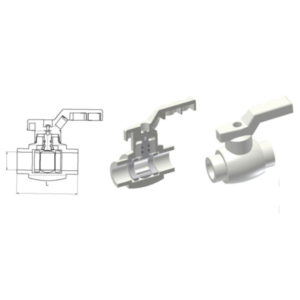 Вентиль ПП 20 шаровый белый