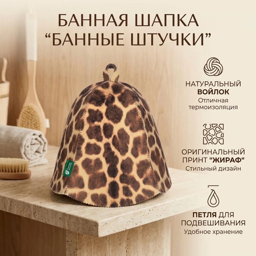 Шапка для бани и сауны Банные штучки, Жираф 41538
