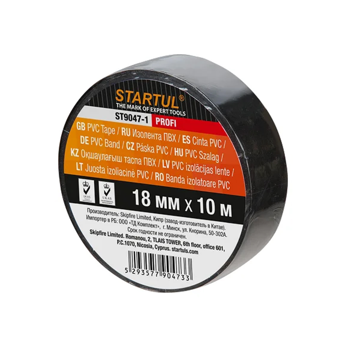 Изолента ПВХ 18ммх10м черная STARTUL PROFI (ST9047-1), арт.ST9047-1