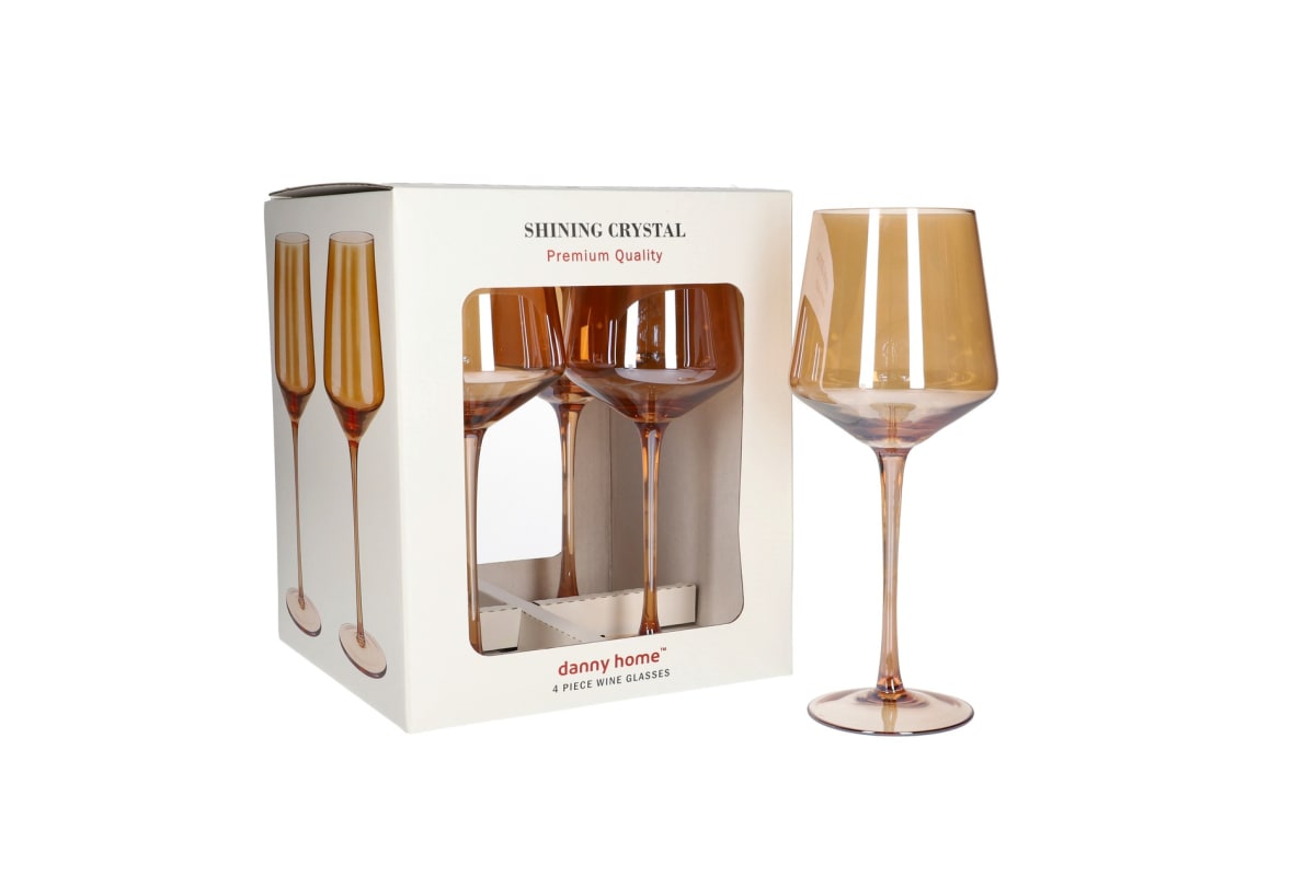 Набор бокалов для вина DH Orange Crystal 450 мл 4 шт 7,1х23см медовый CB04-21