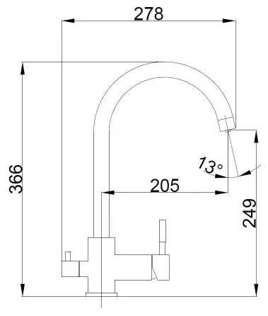 Смеситель д/к HAIBA HBHB43828-3 с подключением фильтра графит