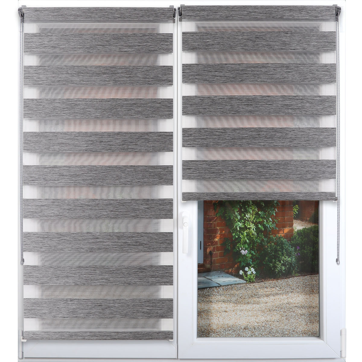 Штора рулонная день-ночь 45х180 см печатный серый 352545180958