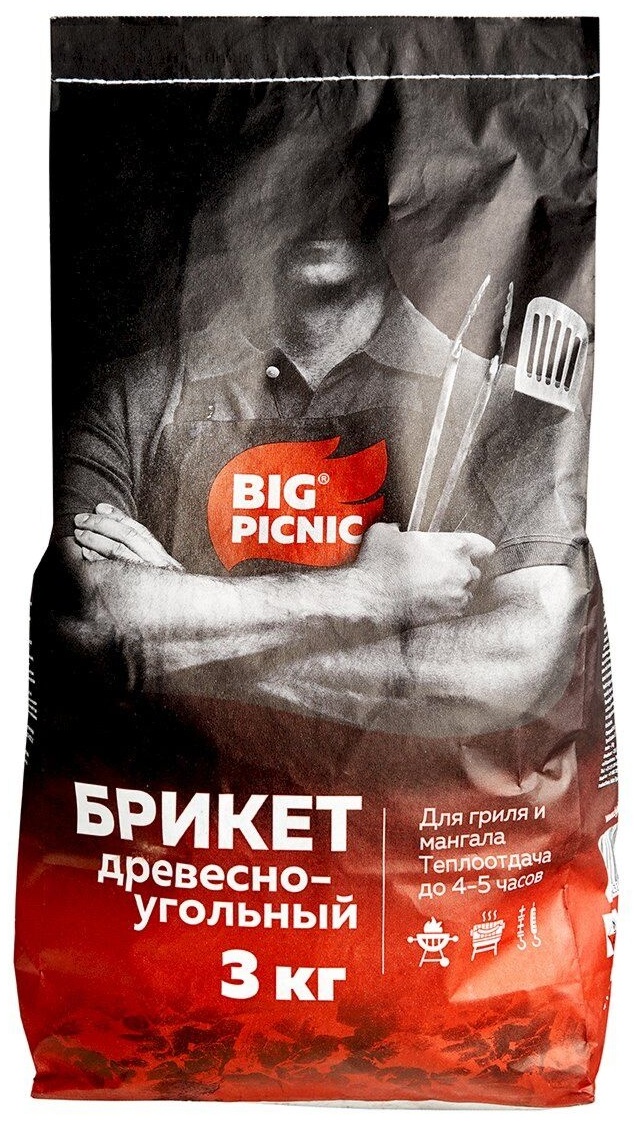 Брикет древесно-угольный BigPicnic 3 кг