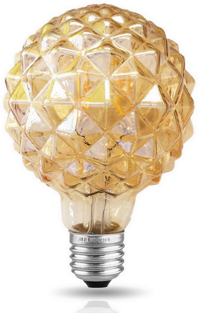Лампа сд VINTAGE GOLD FILAMENT колба "Кристалл" шар G95 E27 5W, 2200K, DECO Premium, теплый свет 324