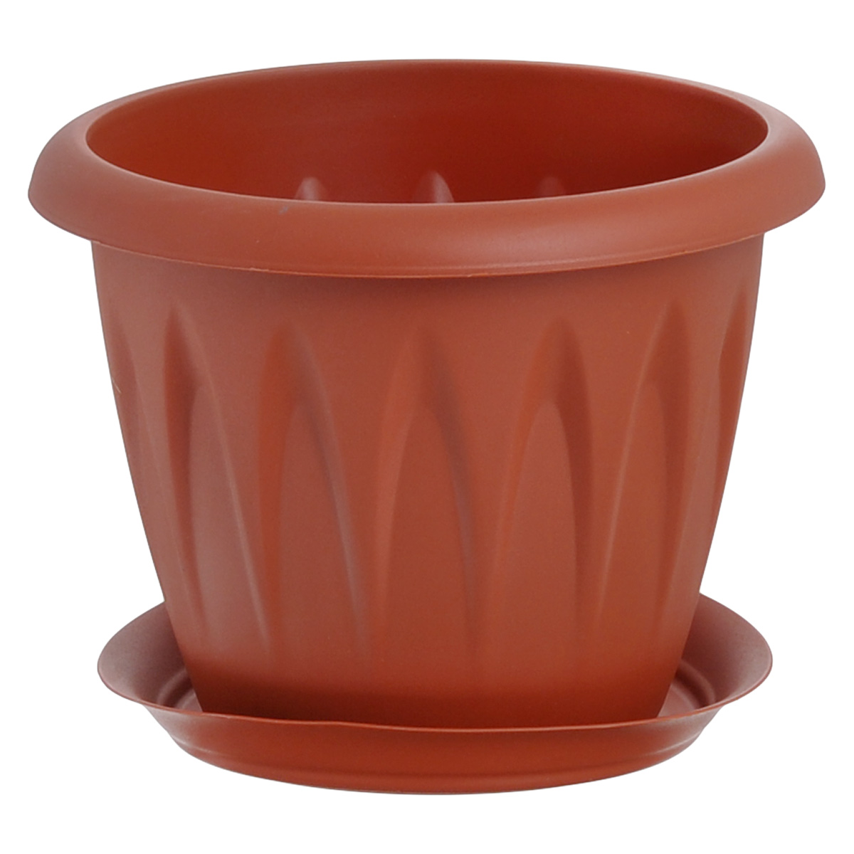Кашпо IDEA АЛИЦИЯ D160мм 1,4л с поддоном Терракотовый