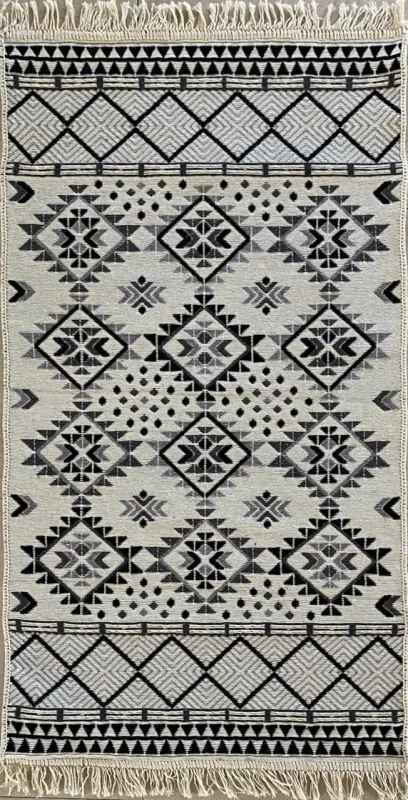 Коврик KILIM GOLD 80х150 см хлопок, серый 60034