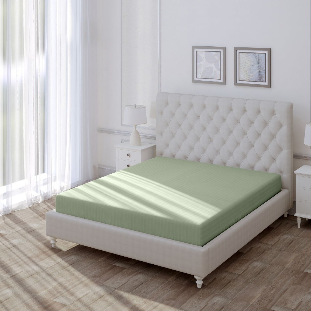 Простыня Волшебная Ночь Smoke Green 180х215 см 782086