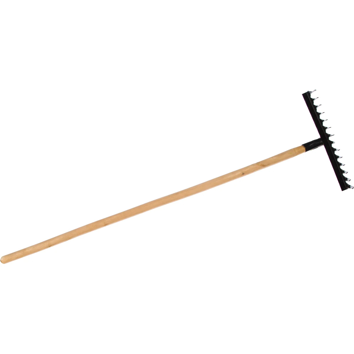 Грабли стальные, 350х1300 мм, 14 витых зубьев, деревянный черенок, Россия// Сибртех