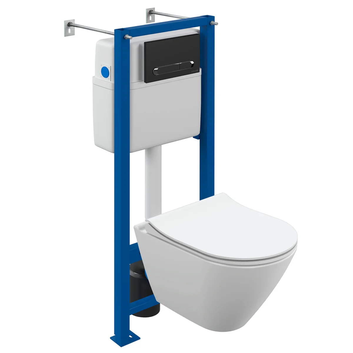 Комплект Cersanit CITY SMART CO DPL EO slim инсталляция VECTOR кнопка ESTETICA пластик черный матовы