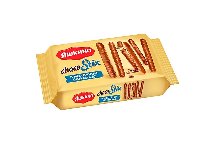 Печенье Яшкино Stix в молочном шоколаде 130г