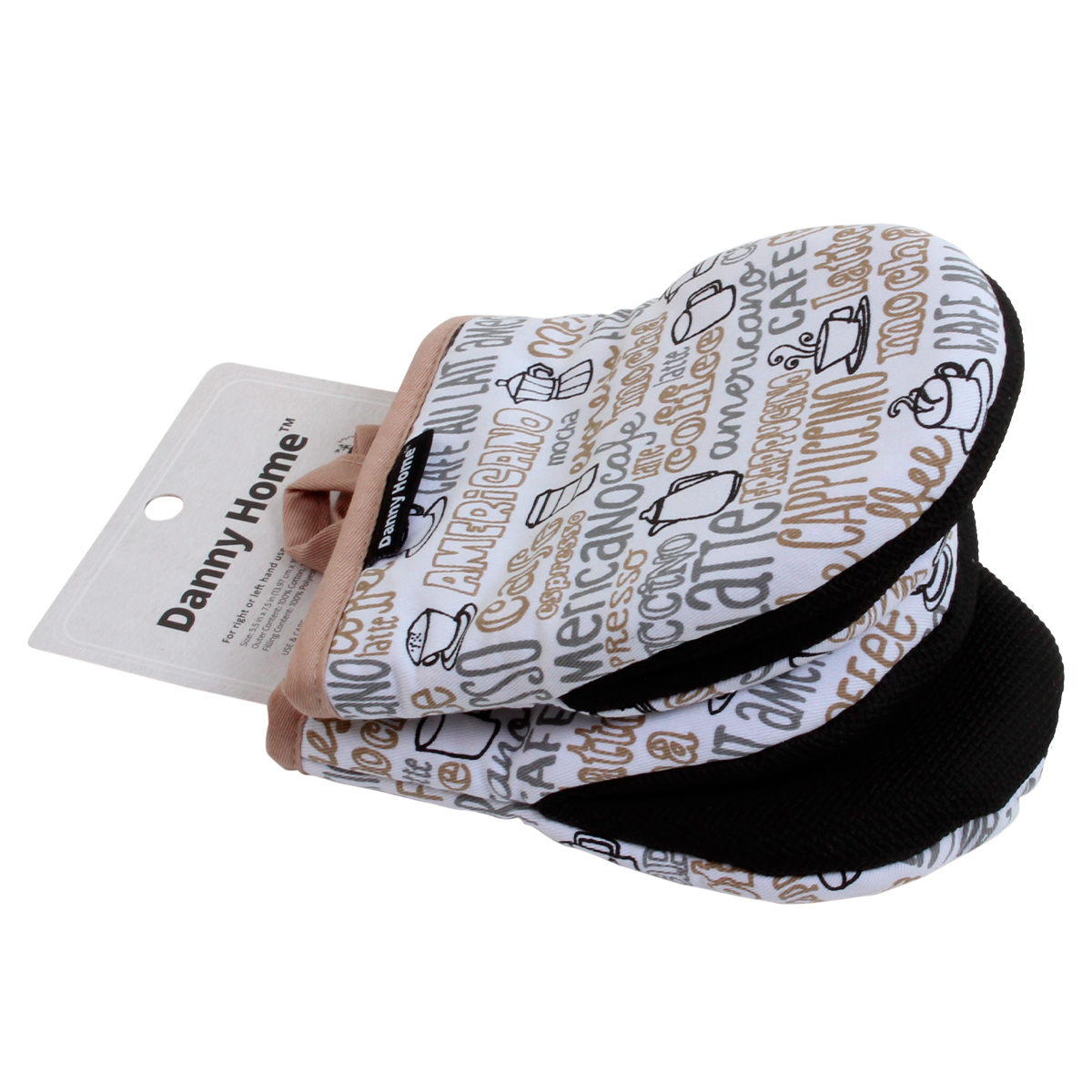 Набор кухонных рукавиц с силиконом Danny Home Кофе 2шт 14х19см