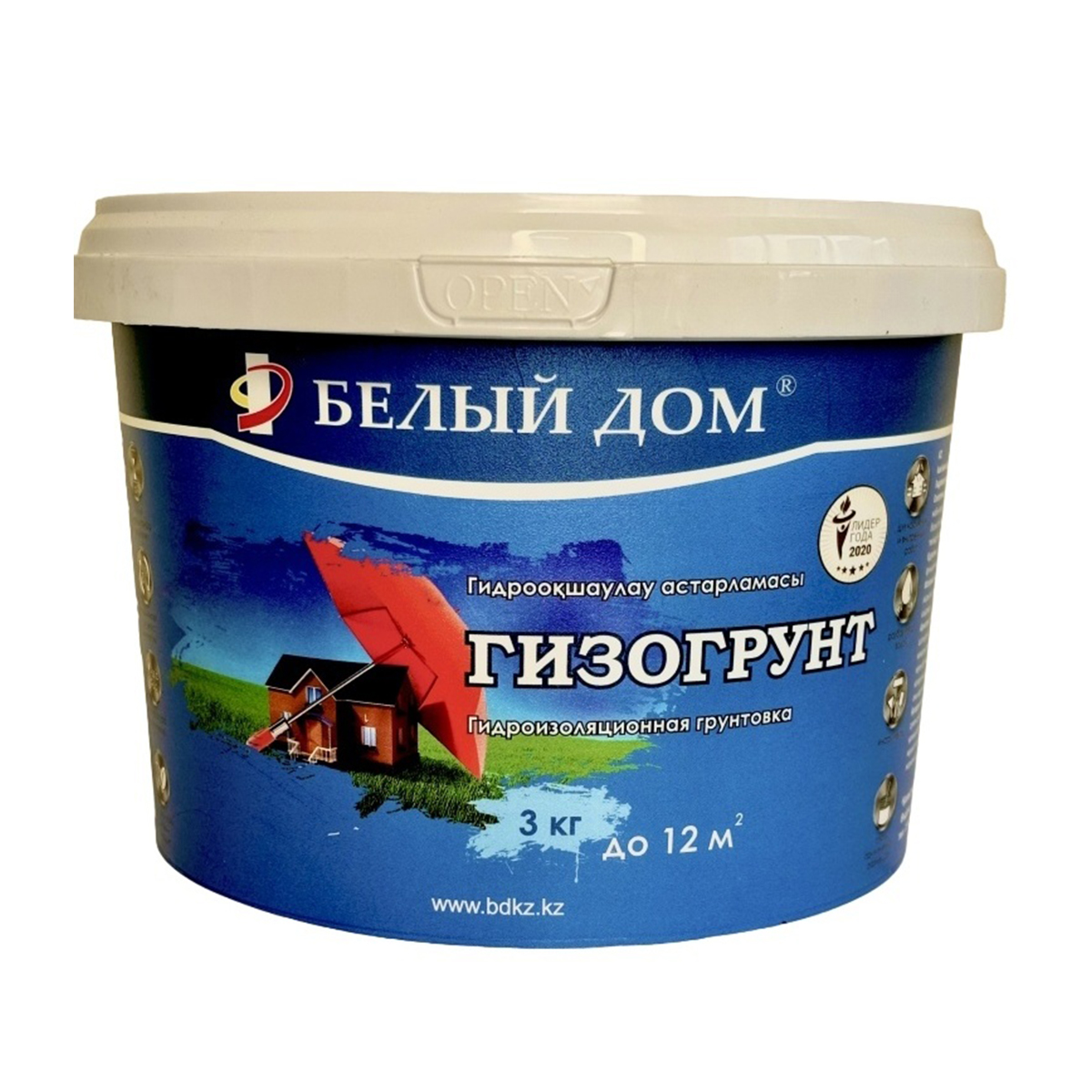 Грунтовка гидроизоляционная Белый Дом ГИЗОГРУНТ 3 кг