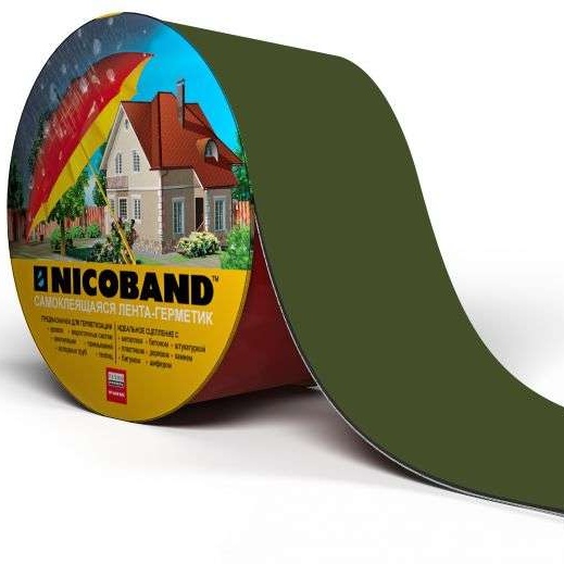 Лента-герметик NICOBAND зеленый 3м х 15см