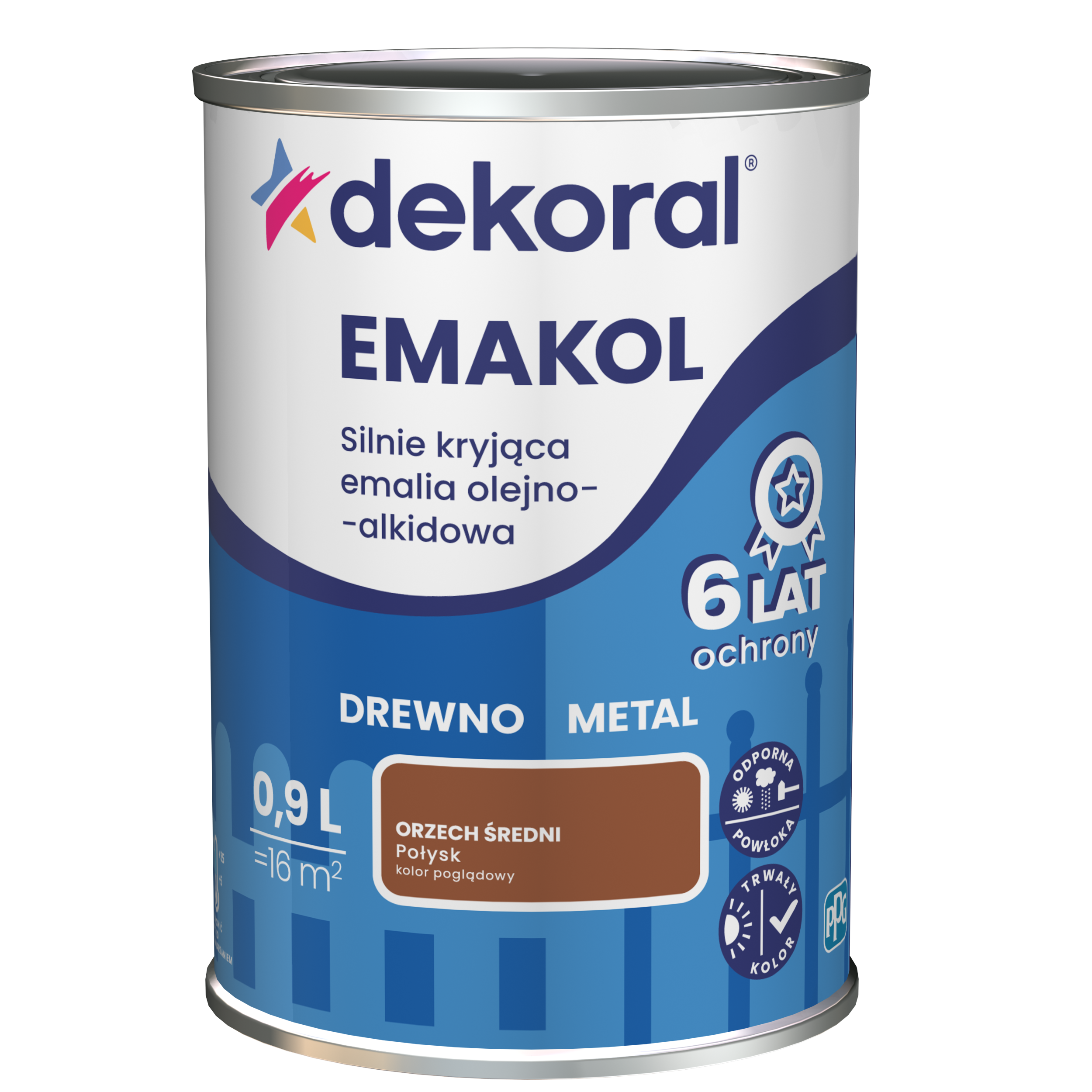 Dekoral Эмаль Emakol SB Trim  орех средний  0,9л