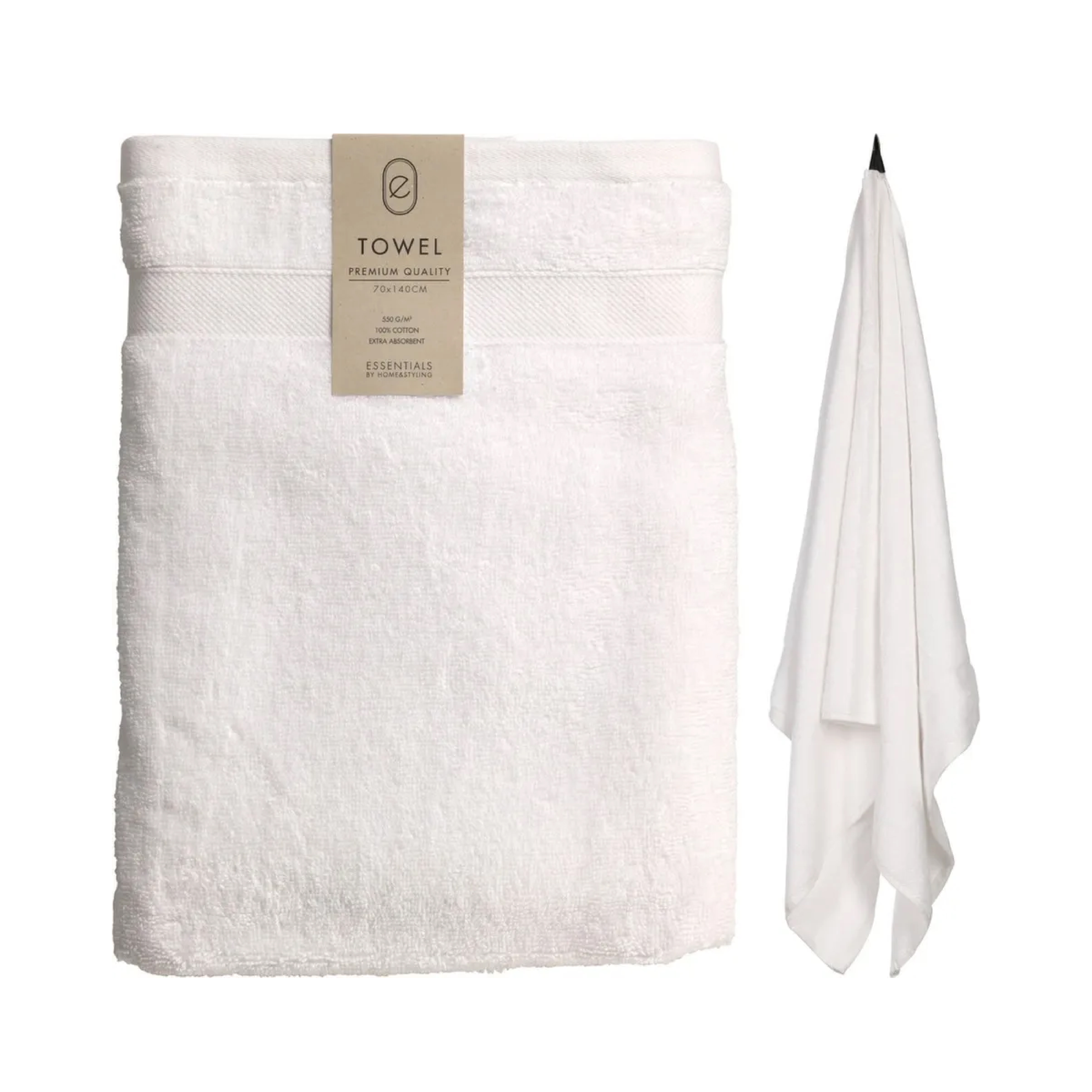 Полотенце махровое 70х140 см белый HD1001160 К