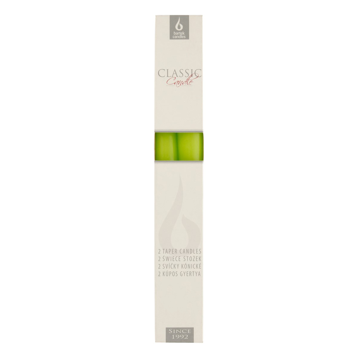 Свеча стержень BARTEK 2,1х25см 2шт салатовый (Willow green)