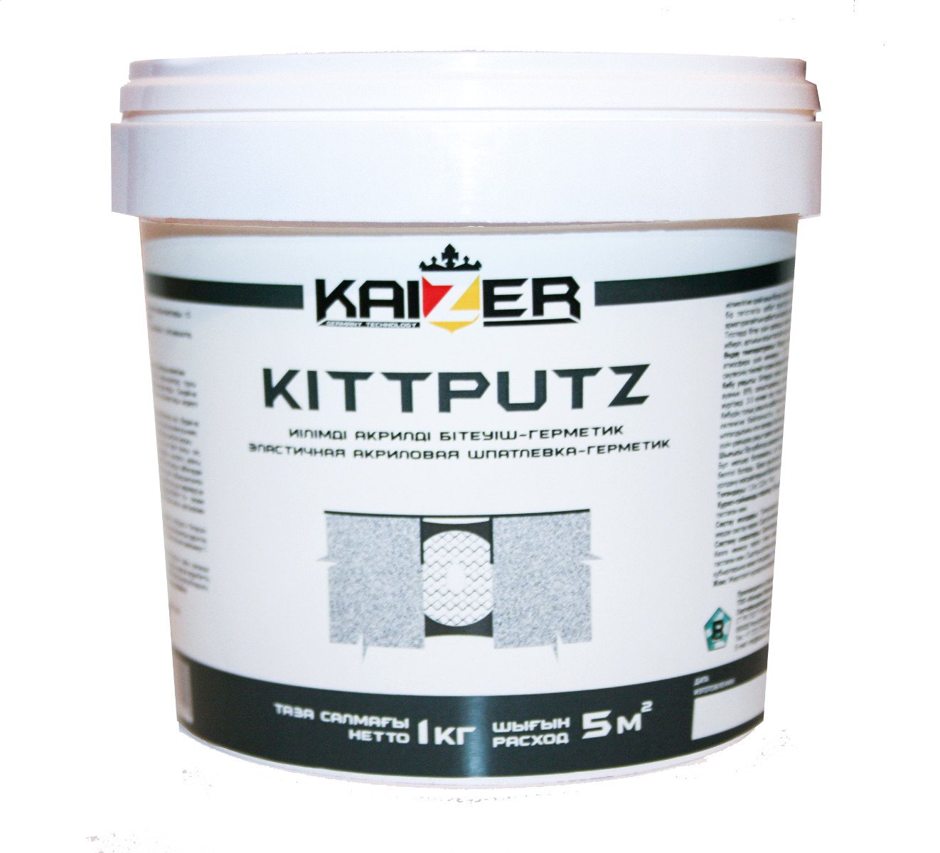 Акриловая шпатлевка-герметик Kaizer для внутренних и наружных работ Kittputz 1кг