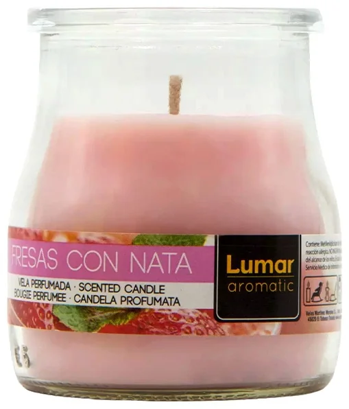 Аромасвеча LUMAR в стакане 100 г Клубничный крем (Fresas con Nata) 900407