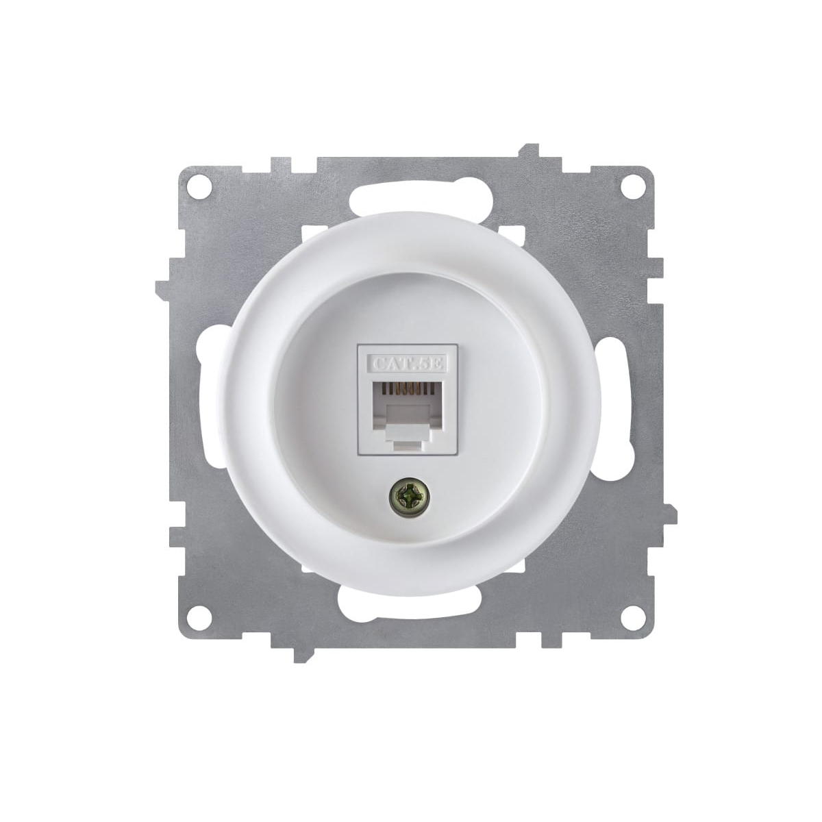 Розетка компьютерная 1xRJ45 кат^, цвет белый (серия Florence) арт.1E20701300