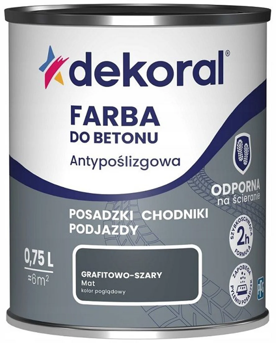 Dekoral Противоскольз.краска для бетонн.полов граф.сер.0,75л