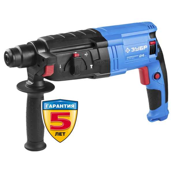 Перфоратор ЗУБР, SDS-plus, реверс, горизонтальный, 2.6Дж, 0-1100об/мин, 0-4500уд/мин, 750Вт, кейс