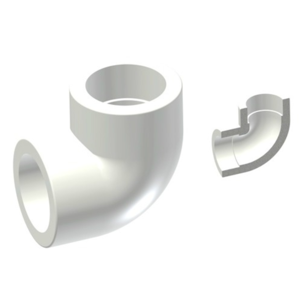 Отвод ПП 90* 20 белый