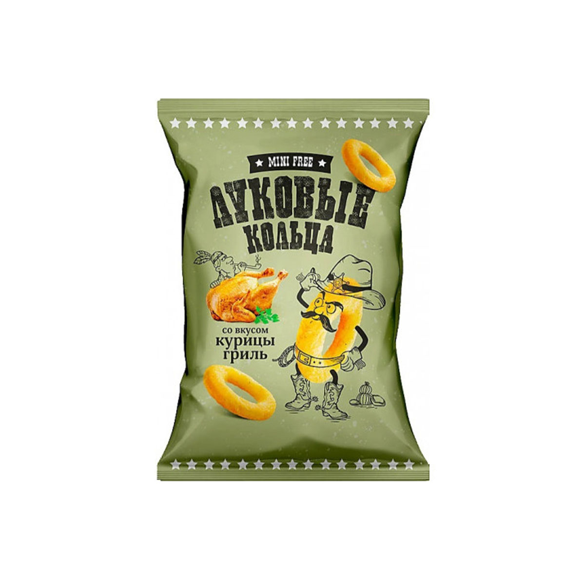 Луковые кольца со вкусом курицы гриль «Mini Free», 45 г