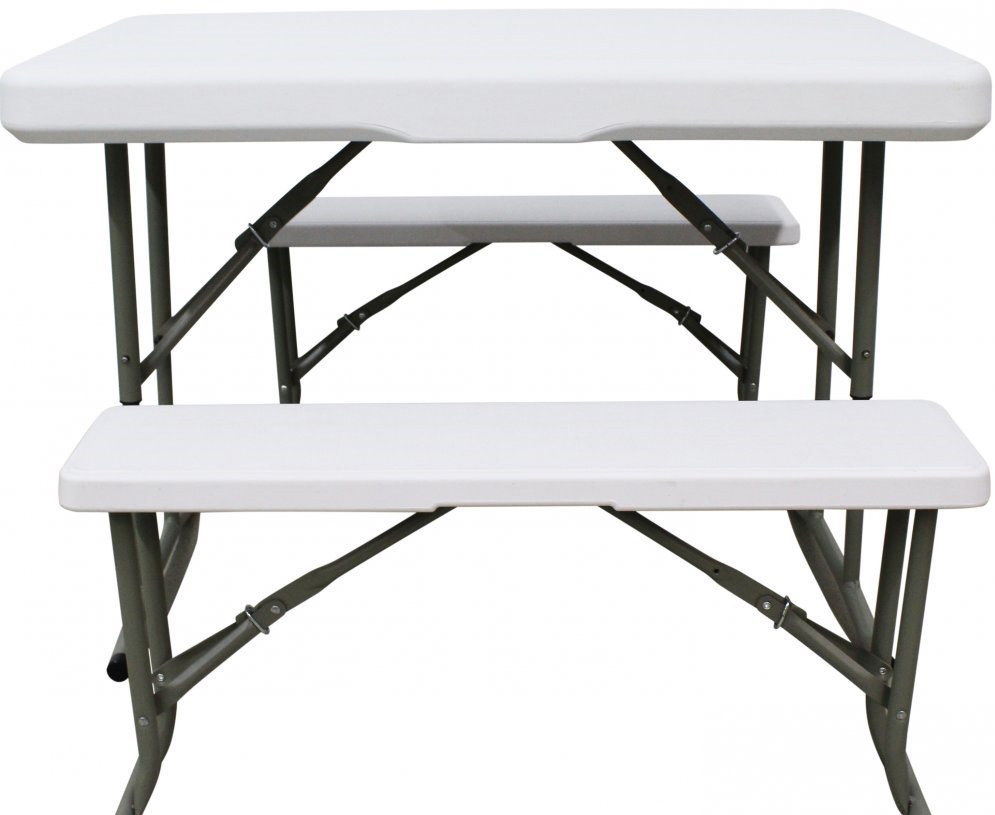 Набор кемпинговой мебели стол + 2 скамейки 113х62х71 см металл, пластик PRC