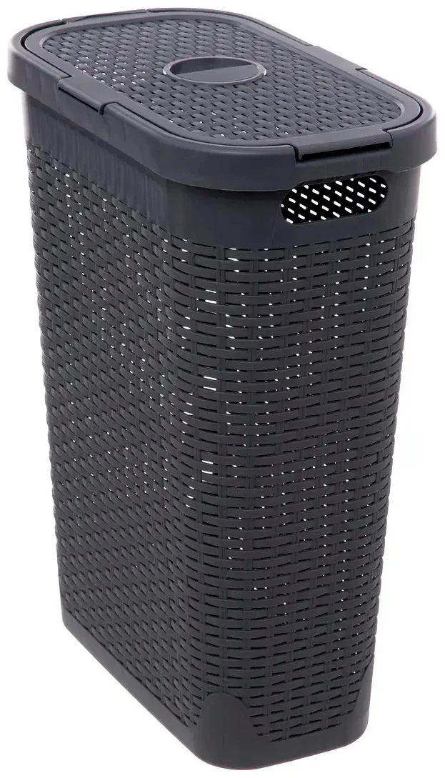 Корзина для белья 5Five Slim Ratan 40 л 26,5х46,6х60,5см графит 202409J