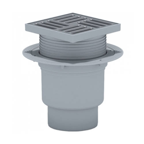 Трап Ани d110"прям 15*15 нерж.реш. регулир. сухой TQ1712