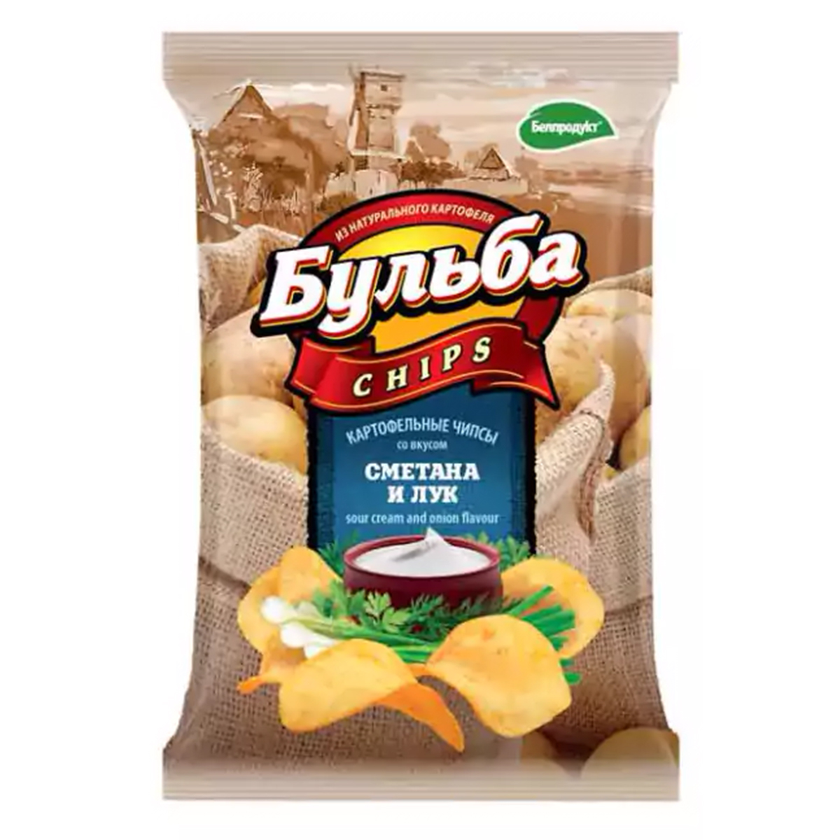 Чипсы Бульба CHIPS Сметана и лук 75гр