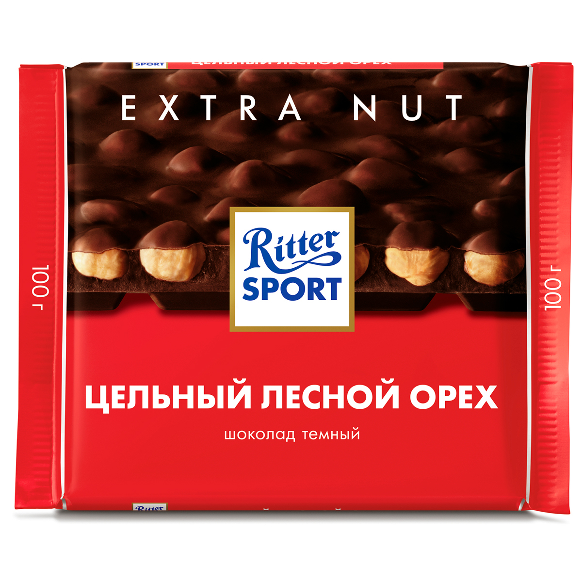 Ritter Sport шоколад Extra Nut горький с цельным лесным орехом 100гр