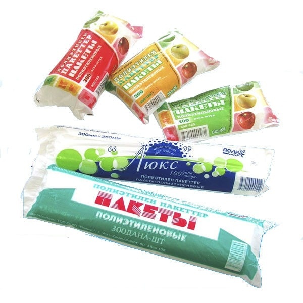 Пакеты для пищевых продуктов, в рулоне 100шт, б/ш 350х250х0,007