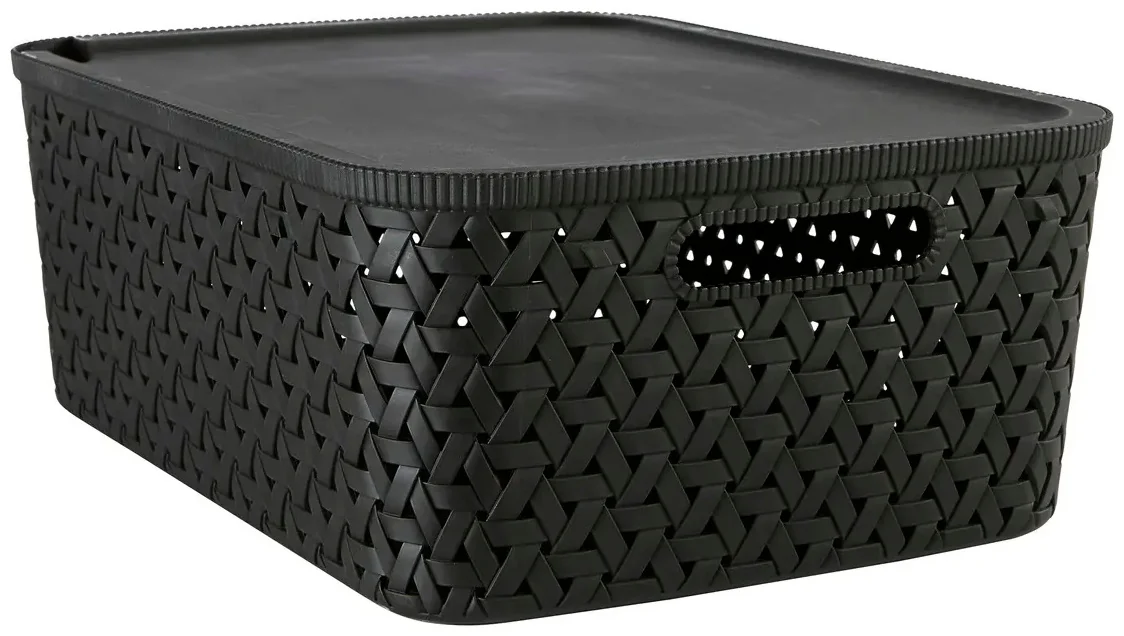 Корзинка с крышкой 5Five Tressy 15л 40х30,5х15см черный 209336A