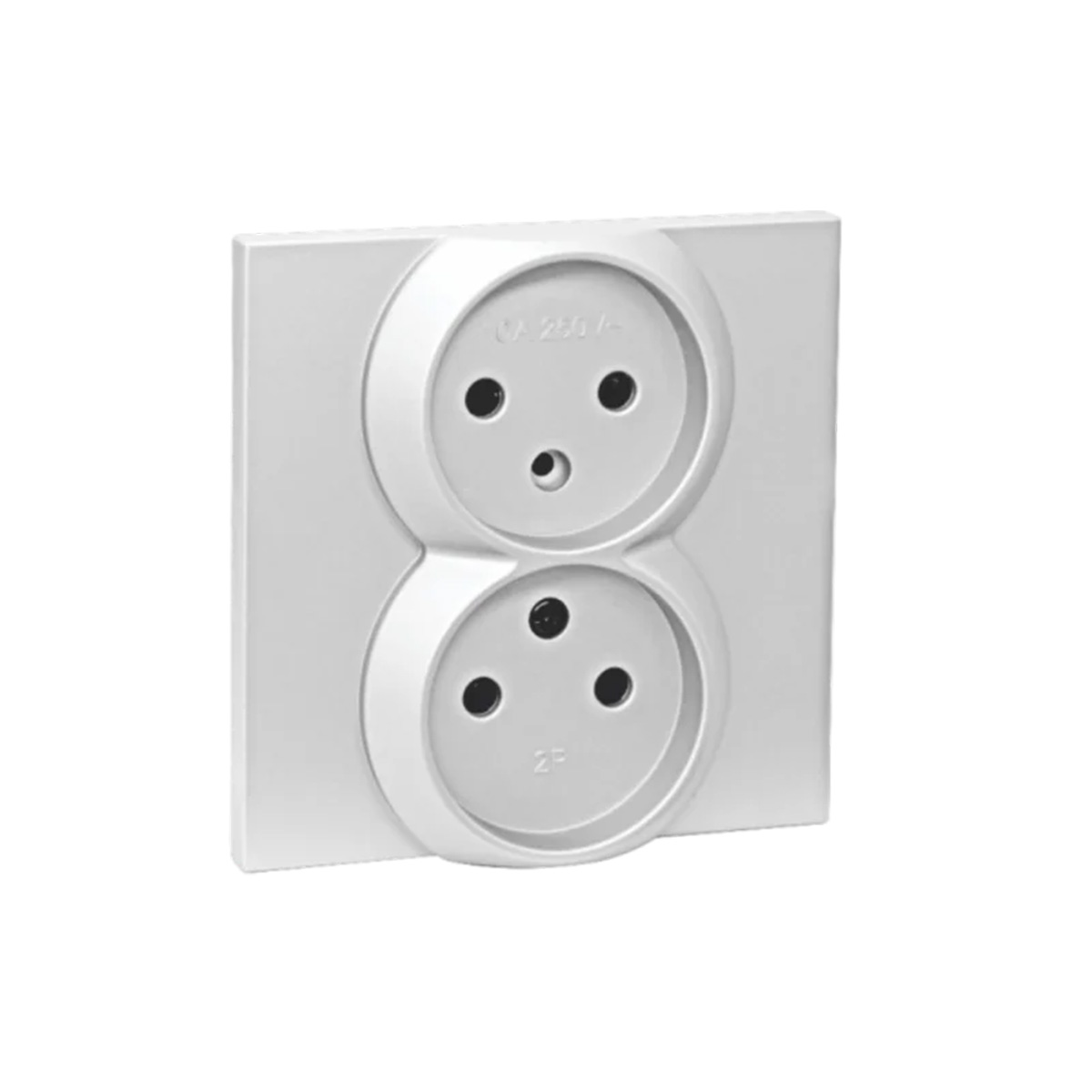 Розетка 2-ная 10А без з/к с/у QUATTRO ARCTIC WHITE UNIT (10)