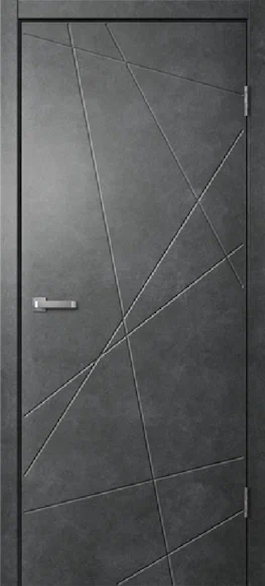 Дверное полотно ПВХ "LINE 01" 800, бетон темный