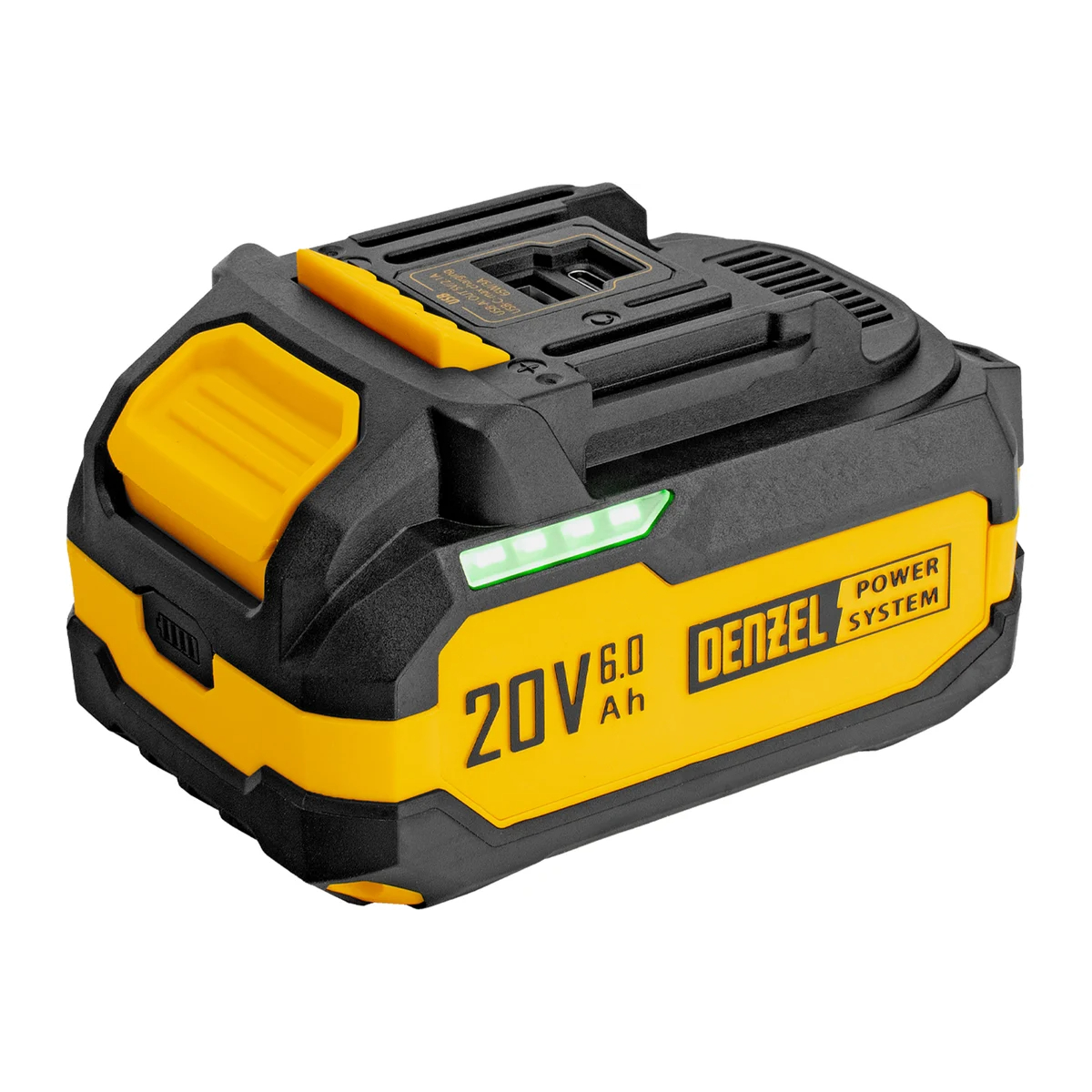 Батарея аккумуляторная BH-20-6.0, Li-Ion, USB, 20 В, 6,0 Ач// Denzel