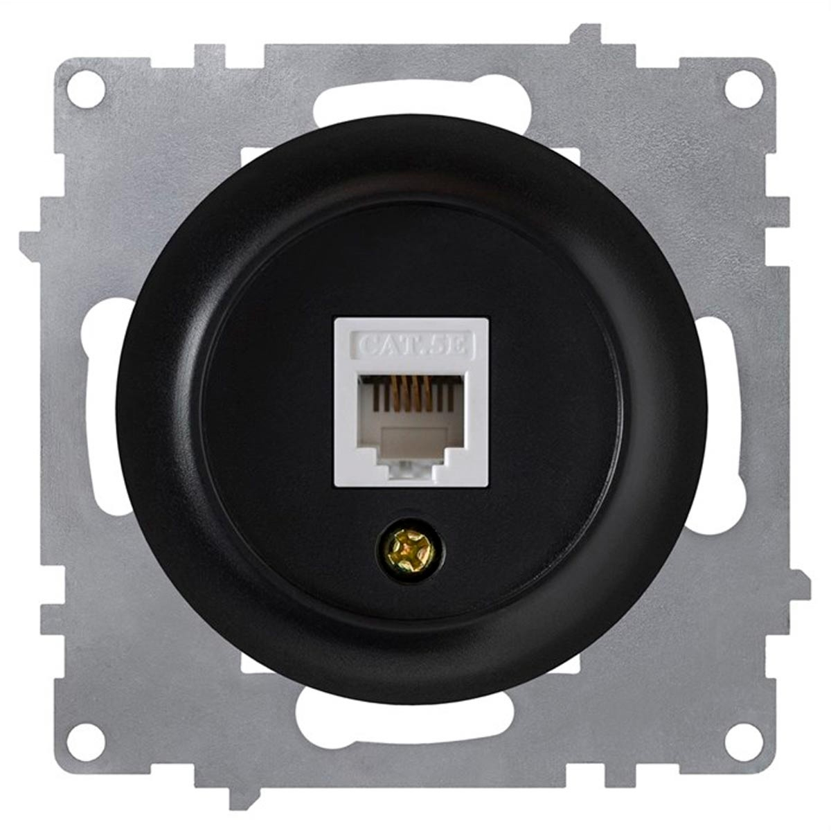 Розетка компьютерная 1xRJ45 кат.5e, цвет чёрный (серия Florence)