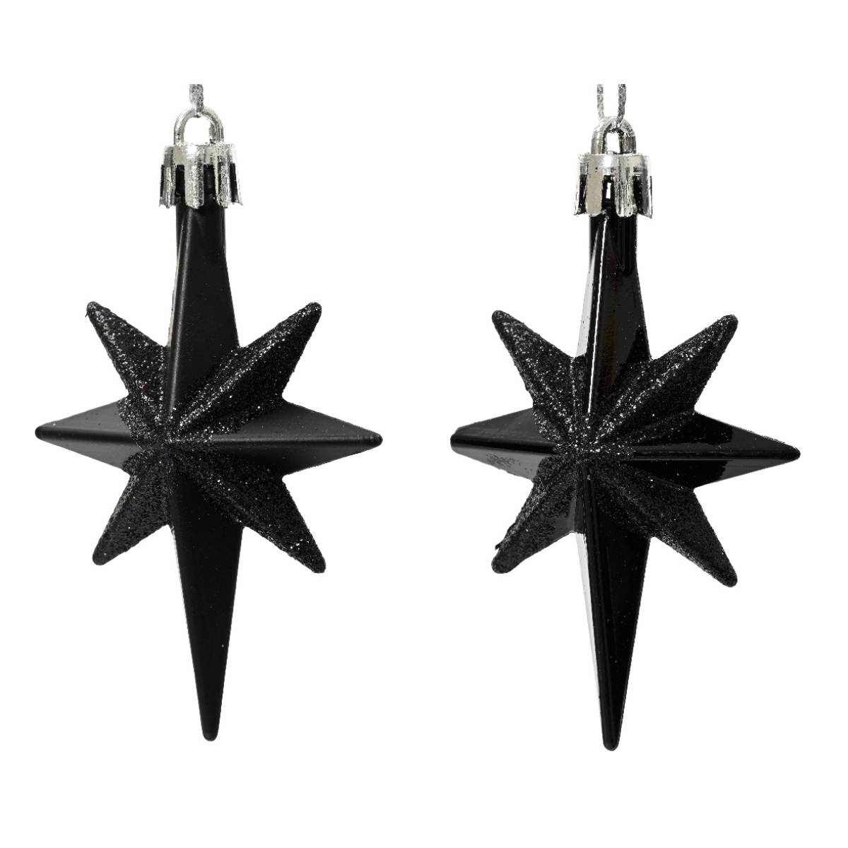Украшение подвесное Decoris Звезда 5,3х2,2х7,8 см черный 2 шт 028714 Kmg