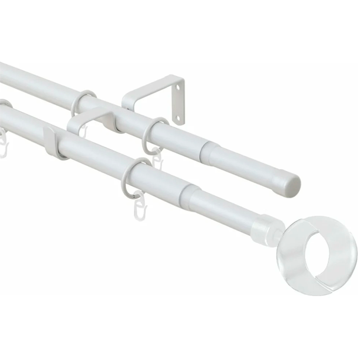 Карниз телескоп двухрядный Жемчуг наконечник кольцо 160-320см 16/19мм 3332161950554