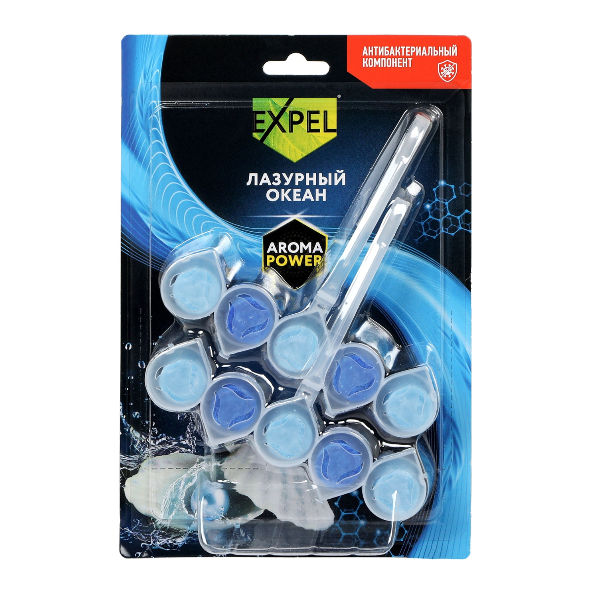 Туалетный блок Expel AromaPower Лазурный океан 2шт