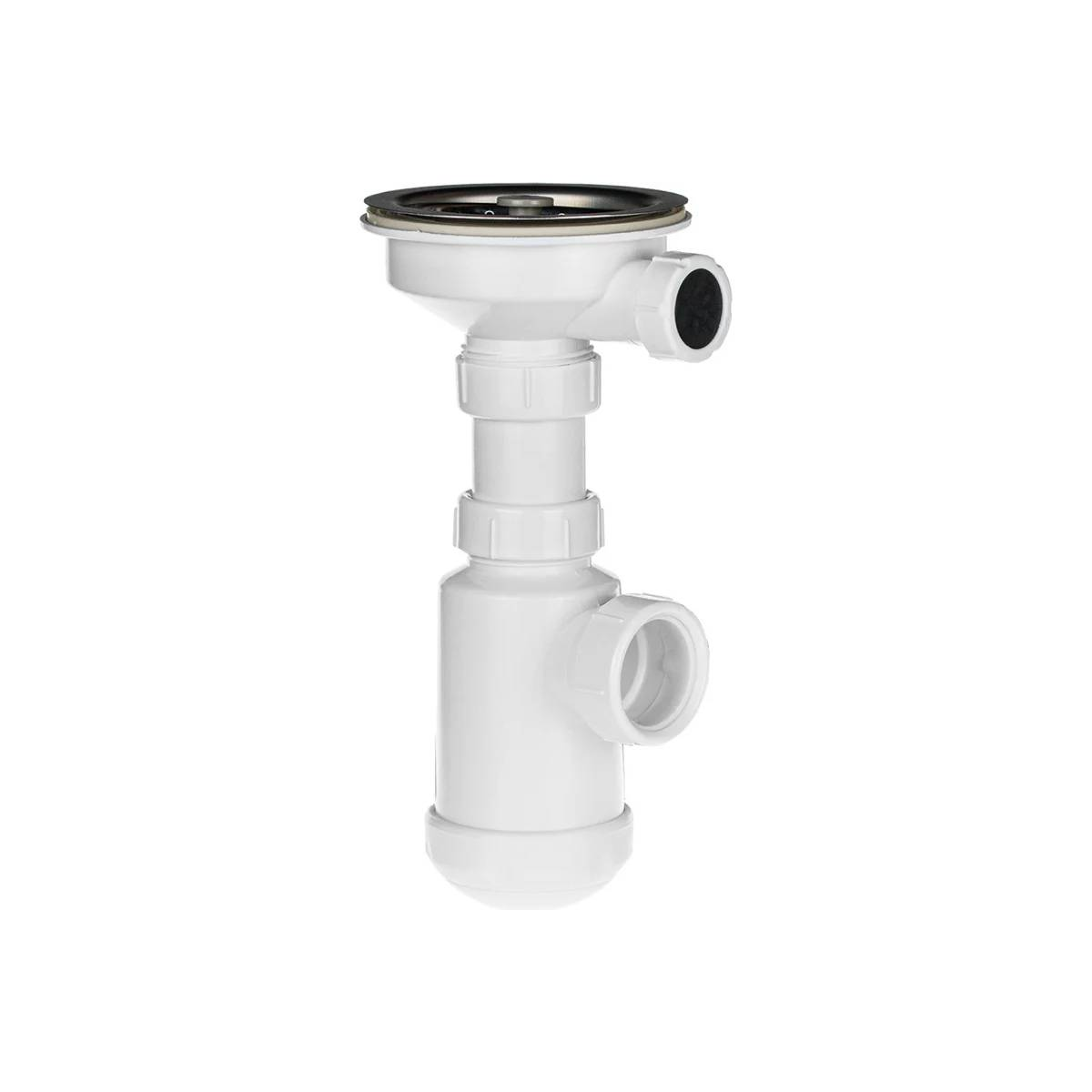 Сифон ЭКОНОМ для кух. 3.1/2"х40 (нерж.чаш., пласт.шток)