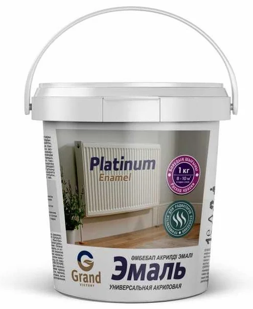 Эмаль акриловая универсальная "Platinum Enamel" 10кг (матовая белая)